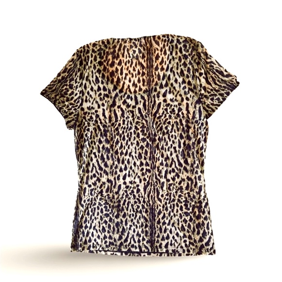 ROBERTO CAVALLI leopard mesh short sleeve top - Picture 2 of 4